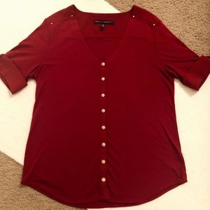 White House Black Market Red Blouse